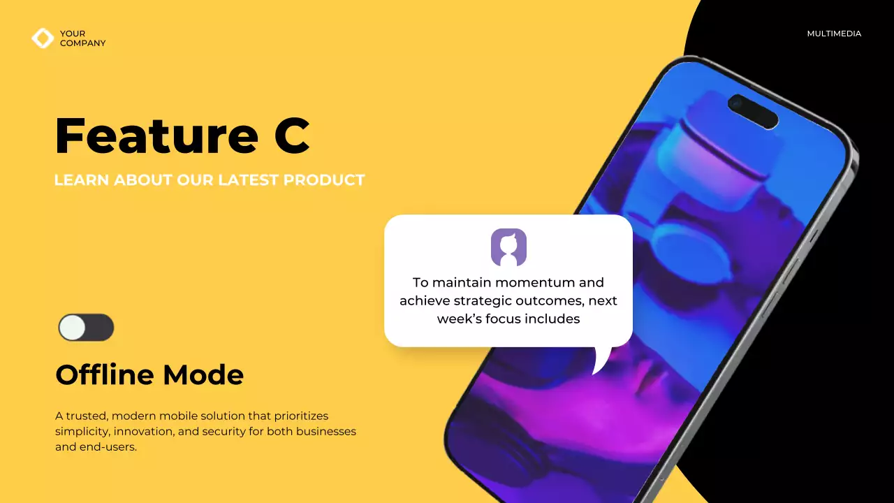 Bản trình bày hướng dẫn ứng dụng di động hiện đại màu vàng