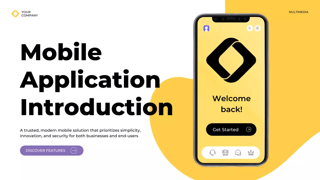 Yellow Modern Mobile Application Guide Presentation