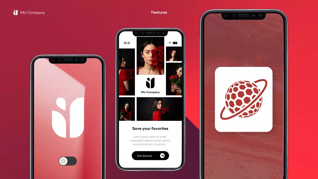 Red Modern Mobile Application Feature Presentation