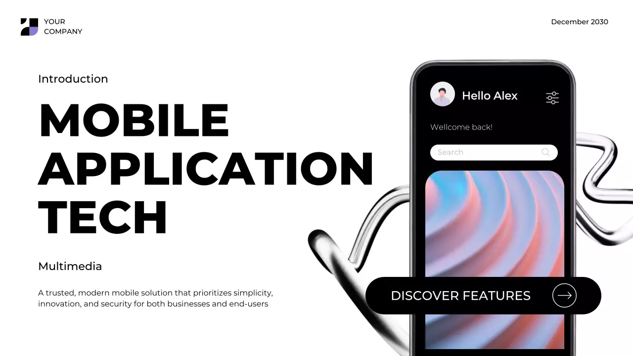 Black Modern Mobile Application Feature Presentation