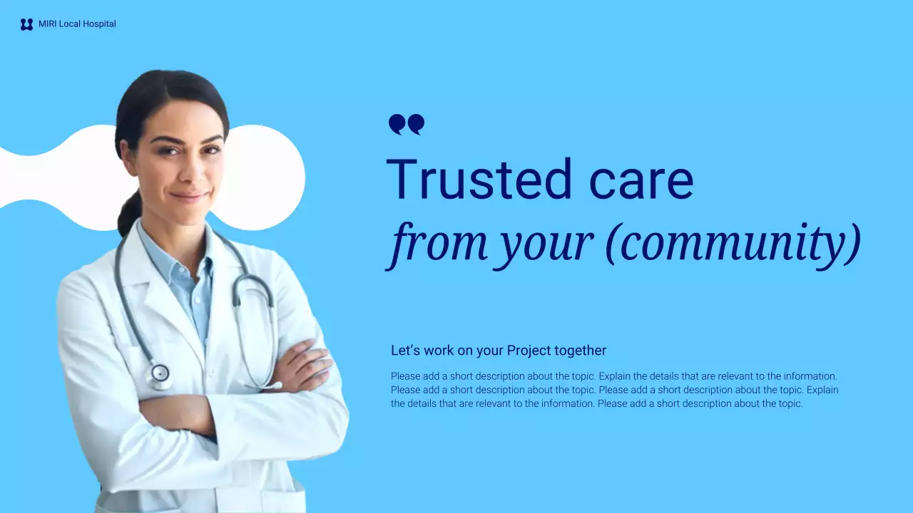 Blue Modern Healthcare Announcement Presentation