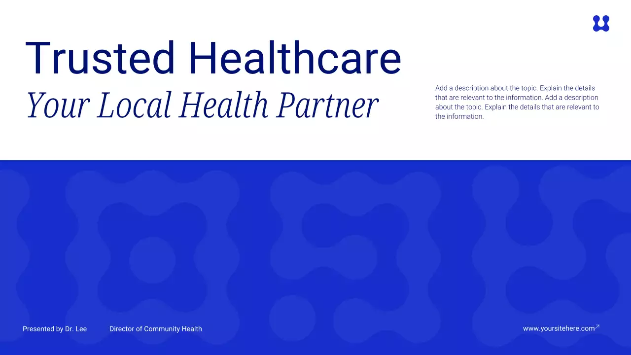 Blue Modern Healthcare Announcement Presentation