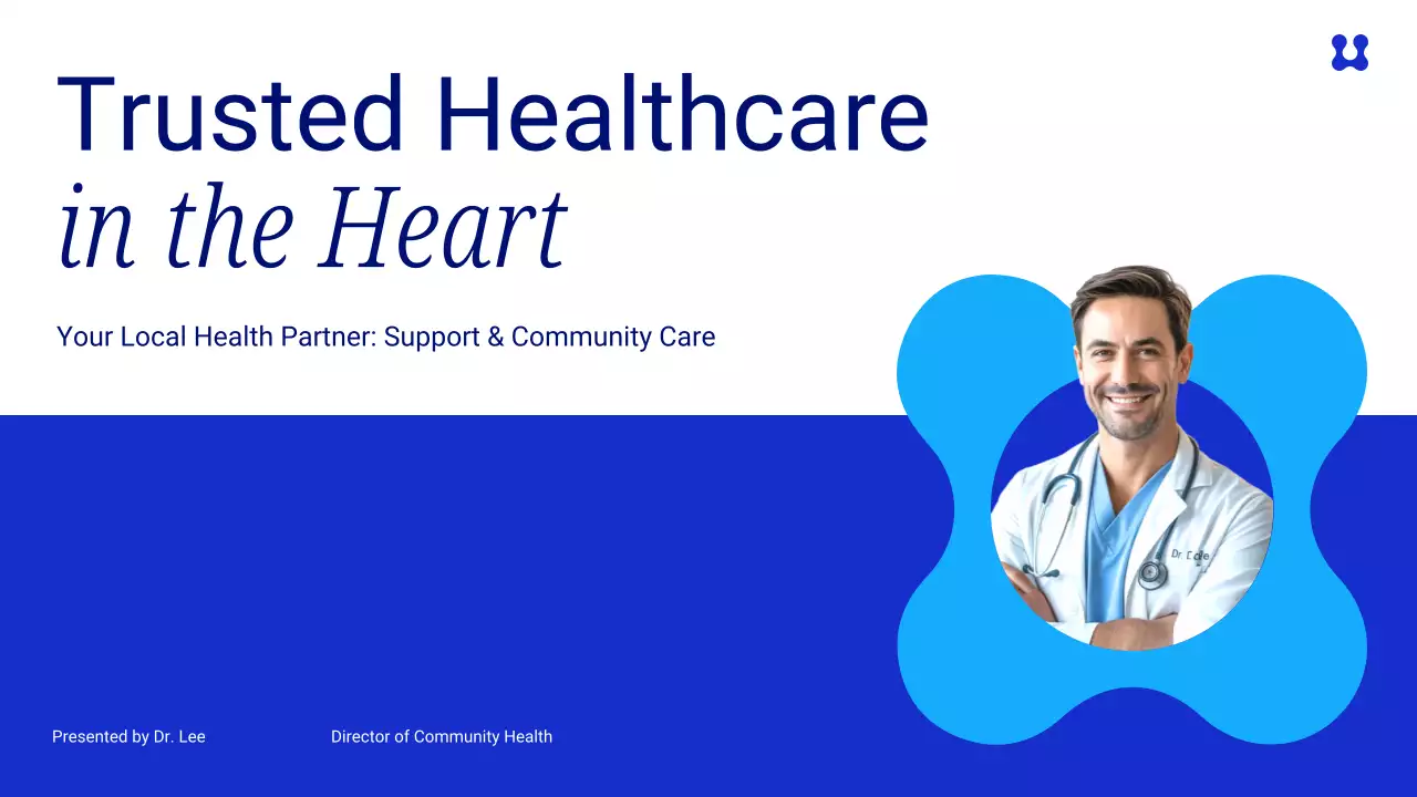 Blue Modern Healthcare Announcement Presentation
