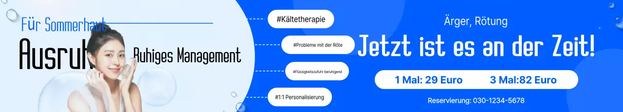 Blaue moderne Hautpflegewerbung