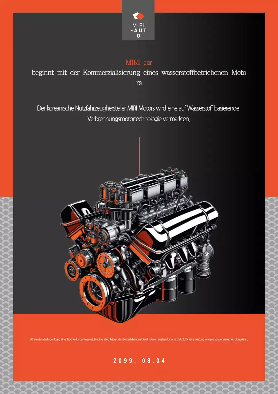 Orangefarbene moderne Autowerbung