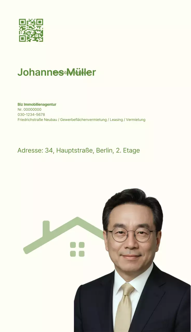 Grüne, einfache Immobilienanzeige