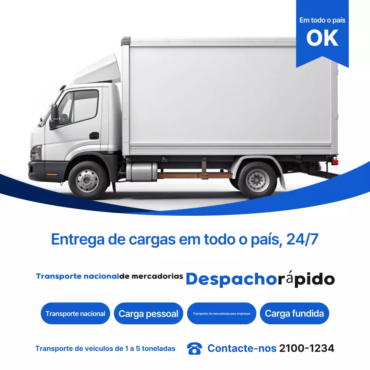 Anúncio de Transporte de Carga Simples Branco