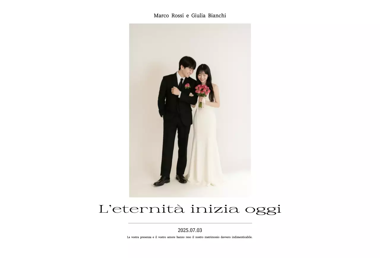 Invito a nozze semplice bianco