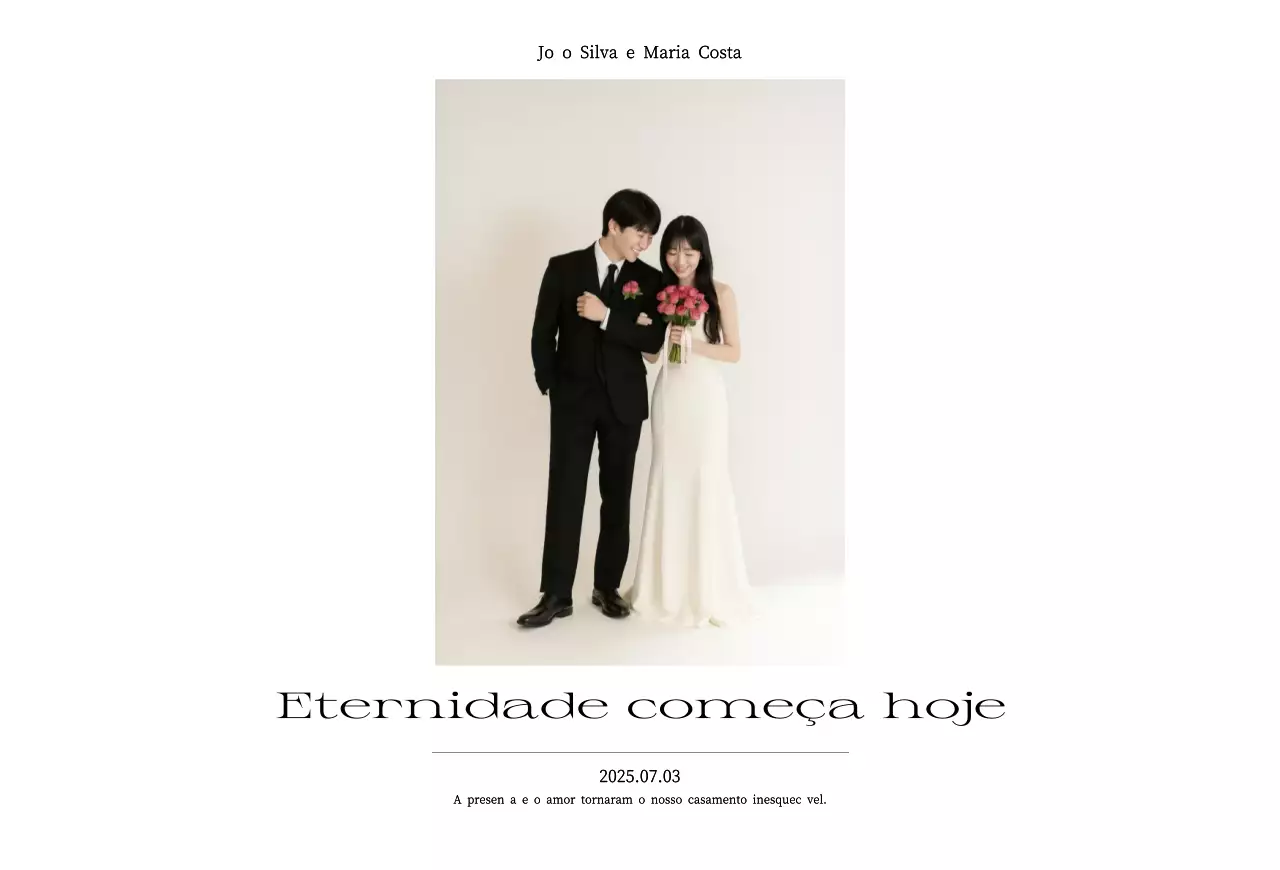 Convite de casamento simples branco