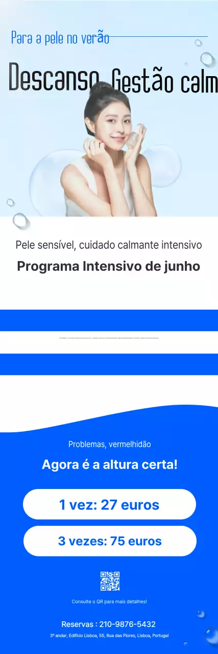 Anúncio de cuidados com a pele Blue Clean