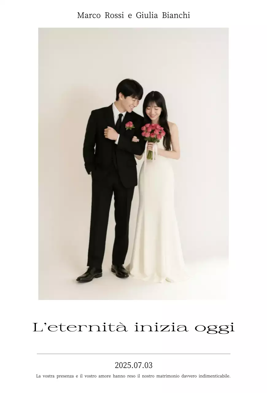 Invito a nozze classico bianco