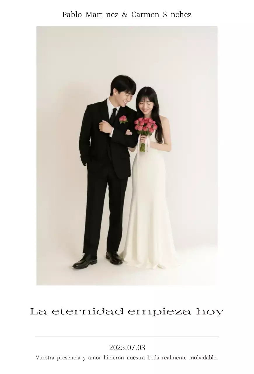 Invitación de boda clásica blanca