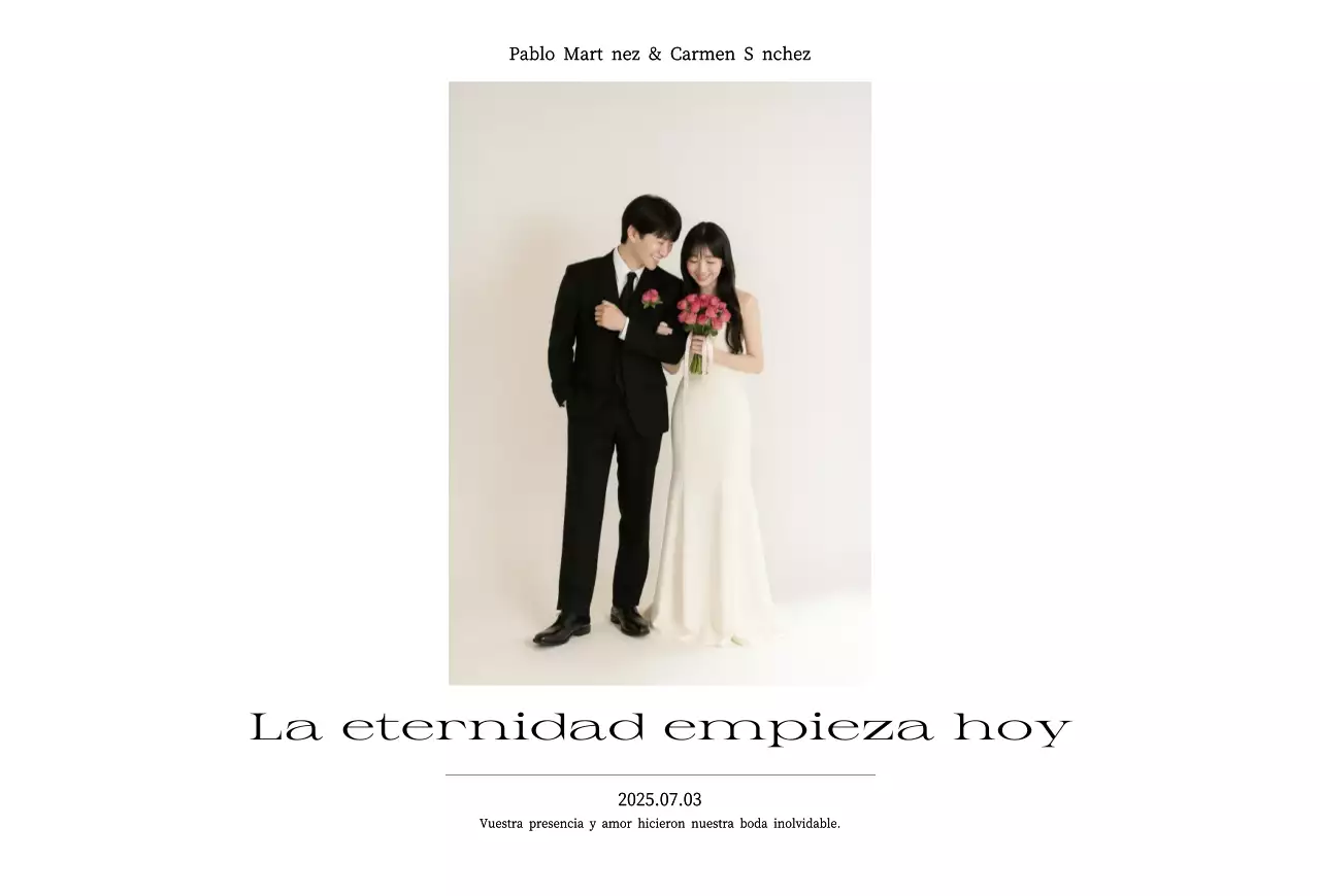 Invitación de boda sencilla blanca