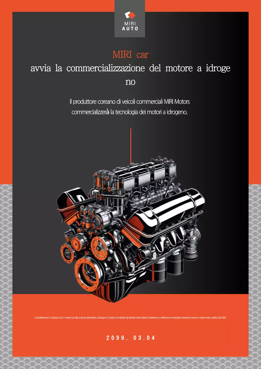 Pubblicità di un'auto moderna arancione