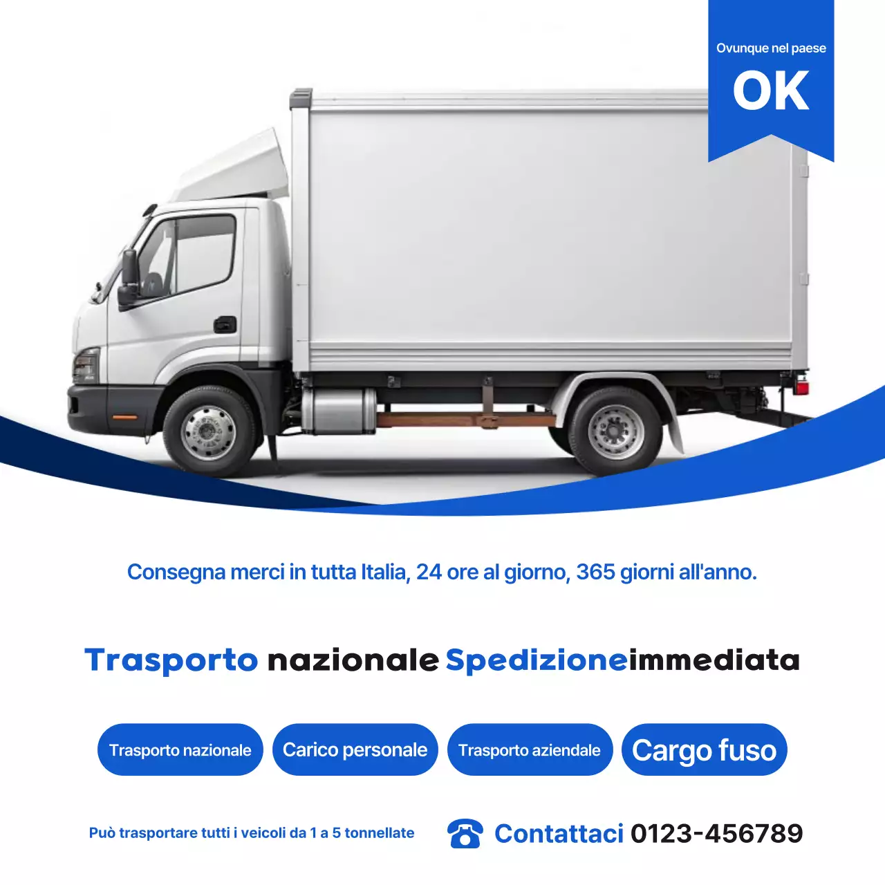 Pubblicità di trasporto merci semplice bianco