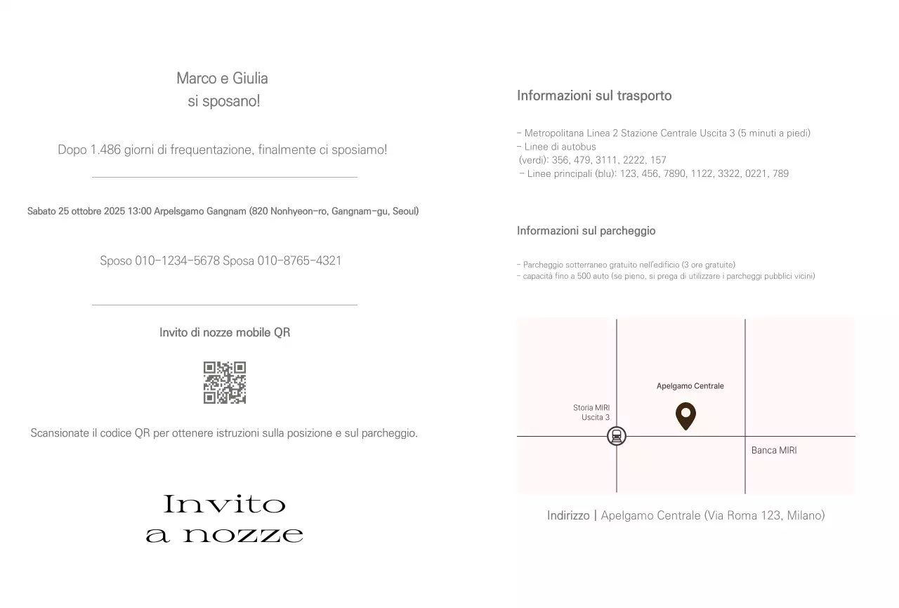 Invito a nozze semplice bianco