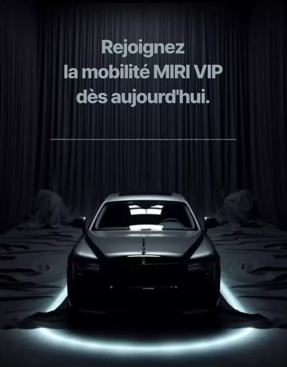 Publicité pour le service de mobilité de luxe noir