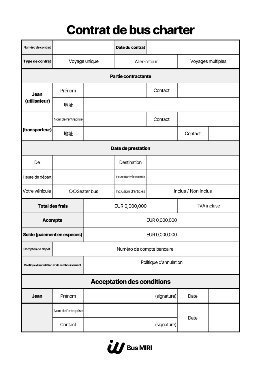 Description du contrat de base noir