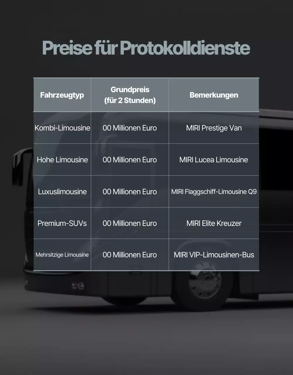 Anzeige für den Black Luxury Mobility Service