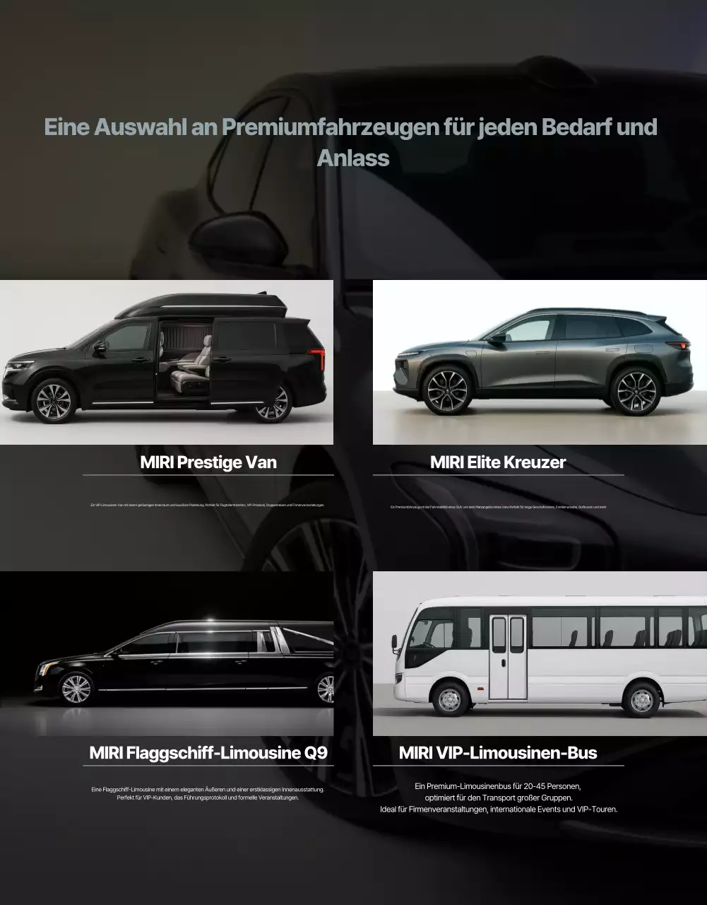 Anzeige für den Black Luxury Mobility Service