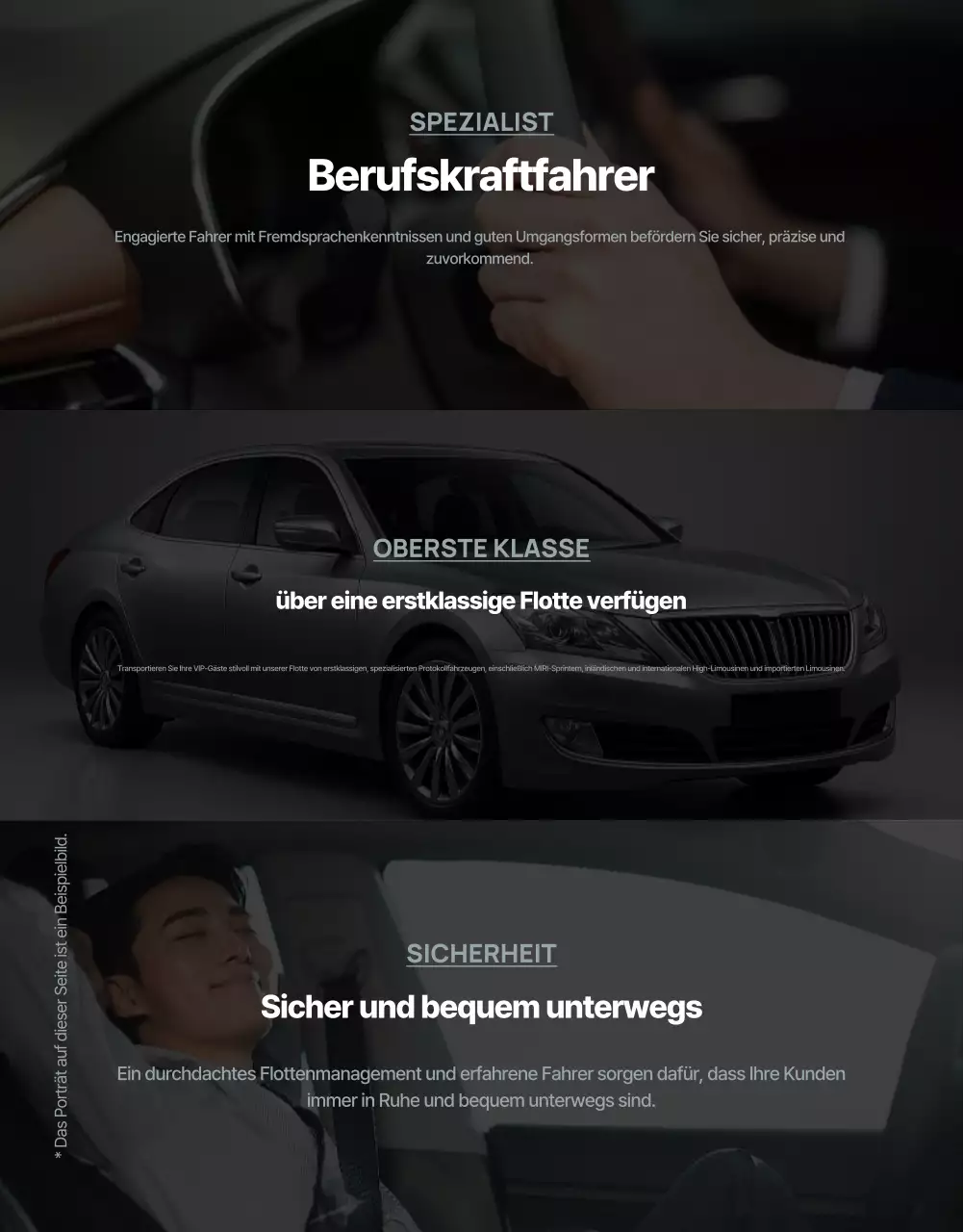 Anzeige für den Black Luxury Mobility Service