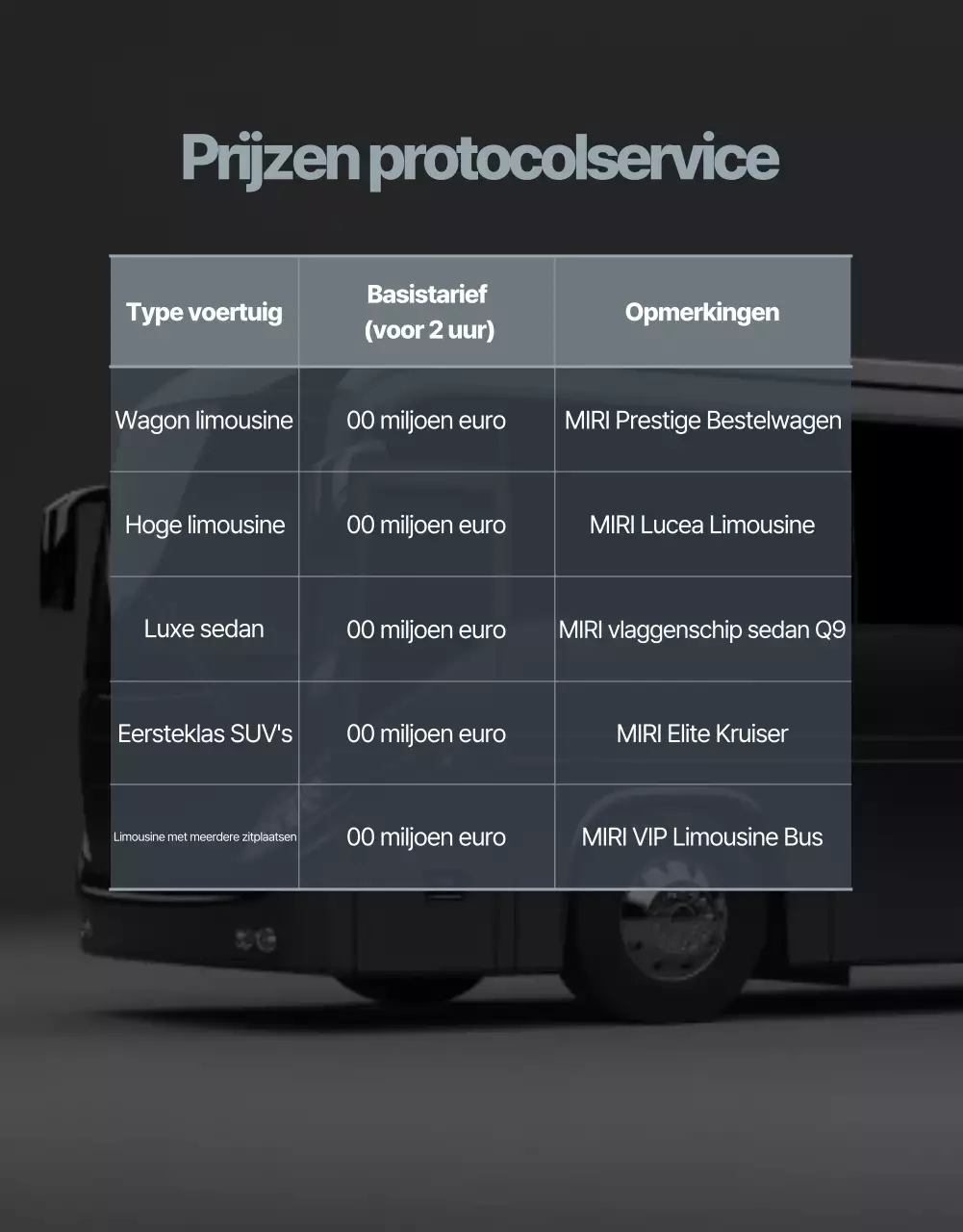 Advertentie voor Black Luxury Mobility Service