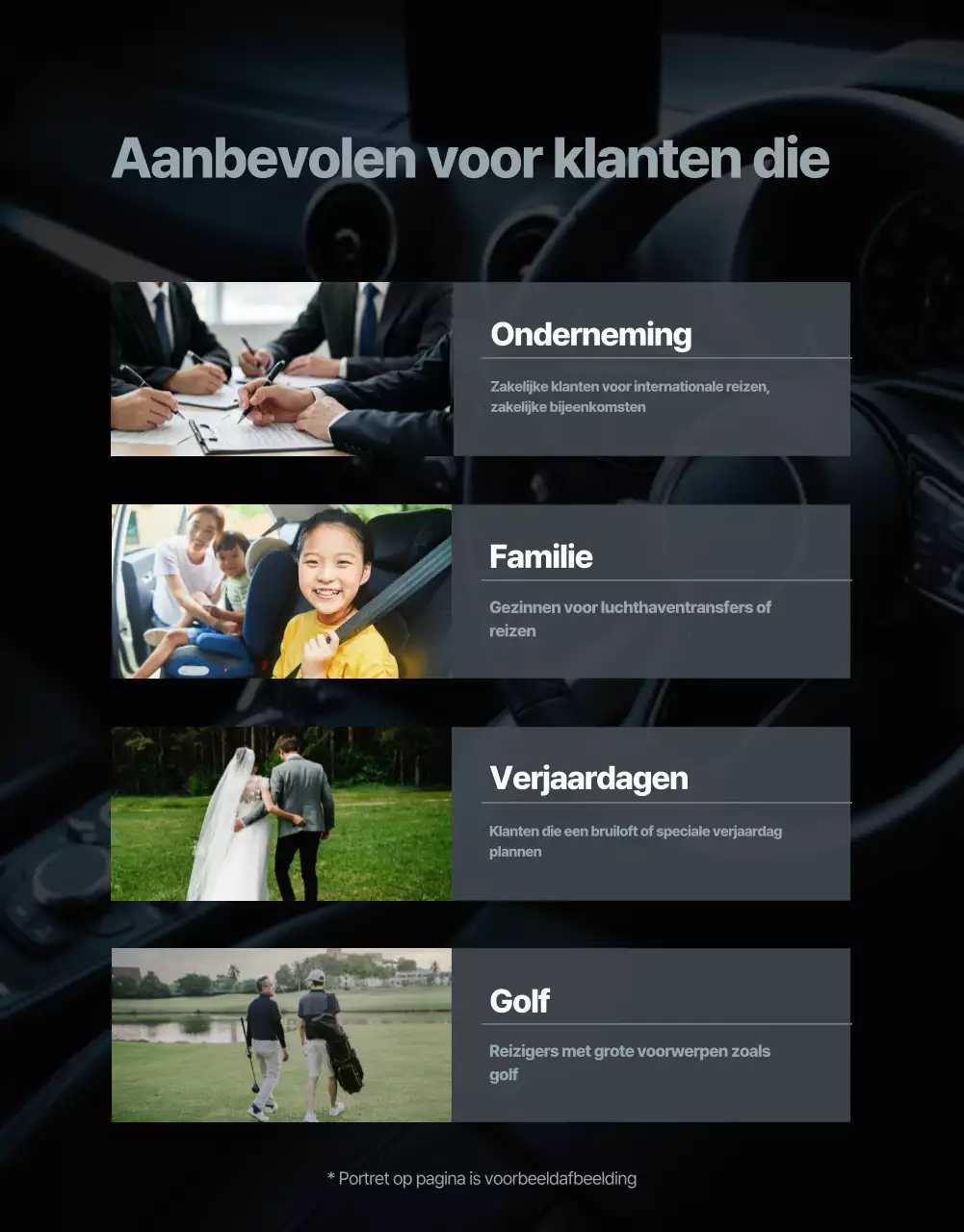 Advertentie voor Black Luxury Mobility Service