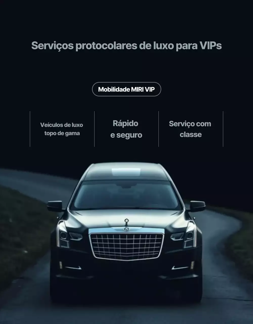 Anúncio do Serviço de Mobilidade de Luxo Negro