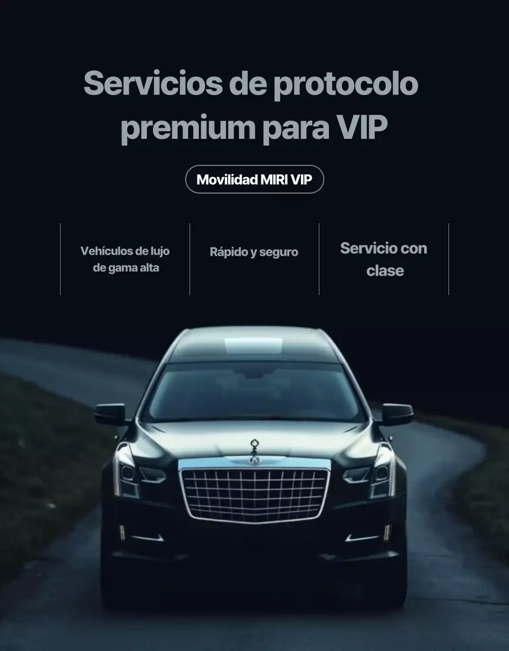 Anuncio del servicio de movilidad de lujo negro
