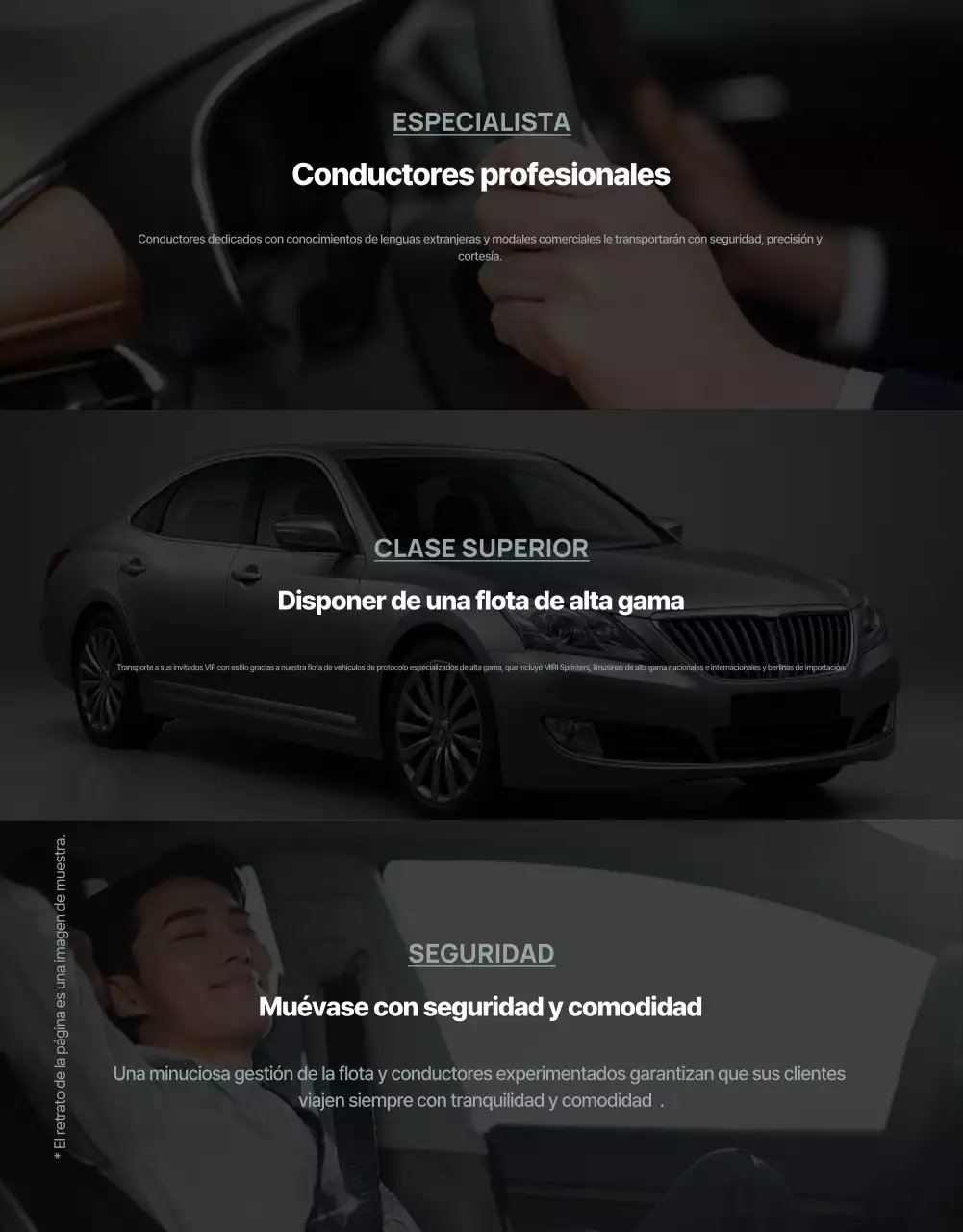 Anuncio del servicio de movilidad de lujo negro