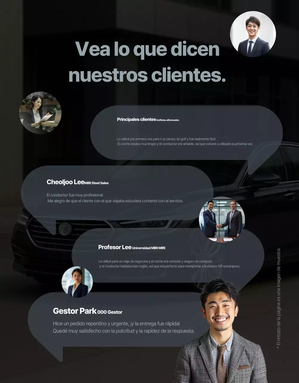 Anuncio del servicio de movilidad de lujo negro