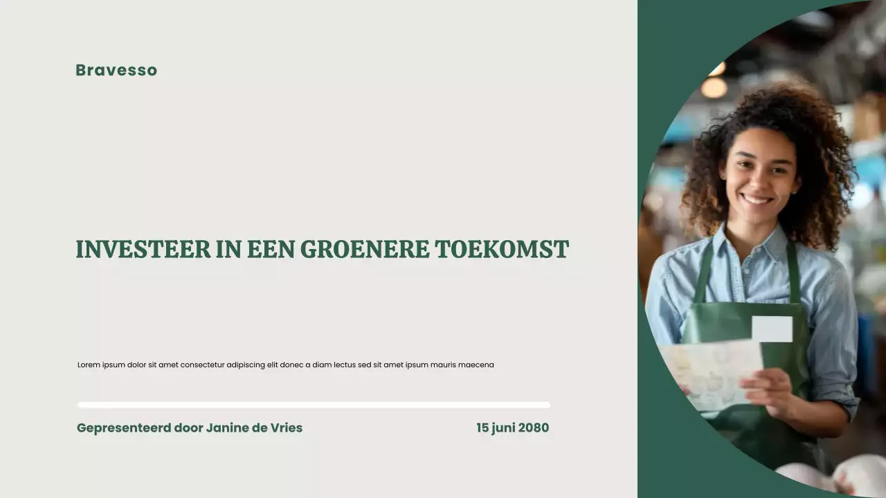 Pitch Deck voor milieuvriendelijke startups Presentatie