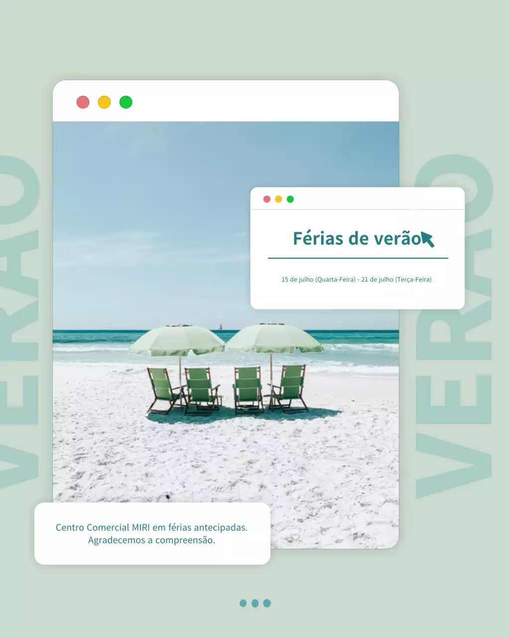 Anúncio de guia simples de férias de verão com menta e verde