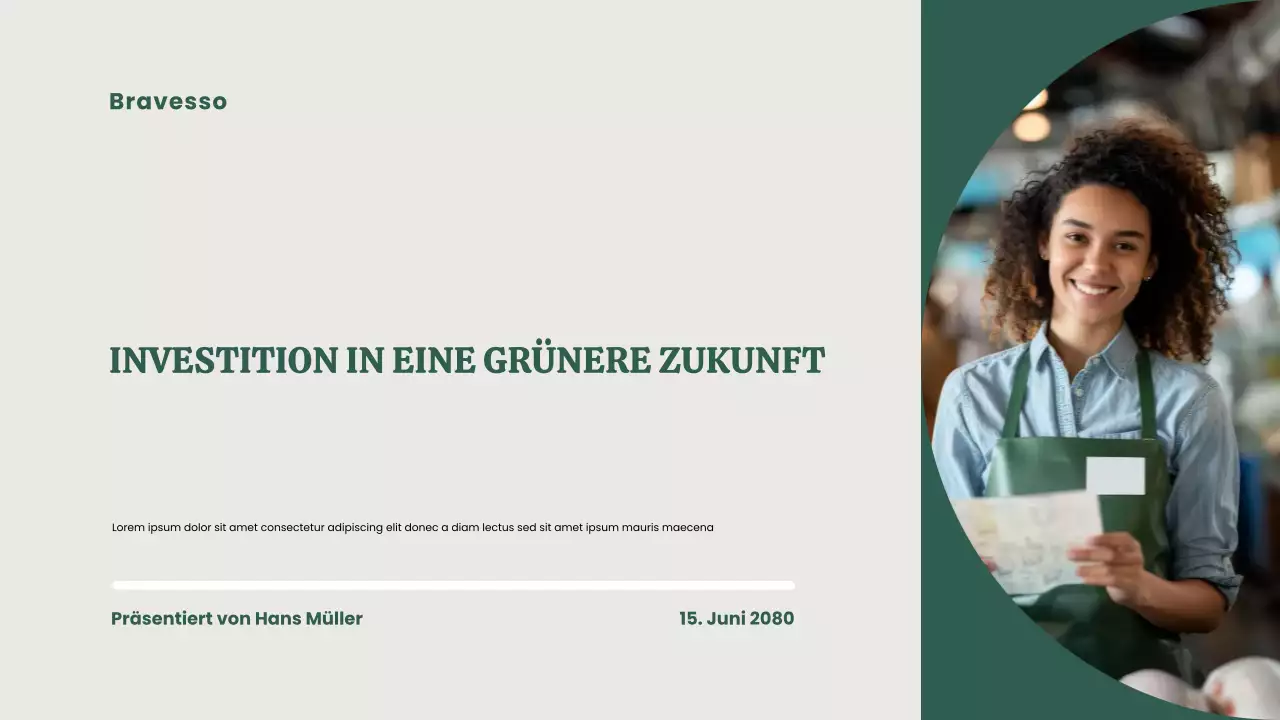 Pitch Deck für umweltfreundliche Startups – Präsentation