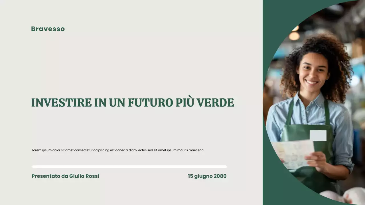 Presentazione del Pitch Deck per startup eco-sostenibili