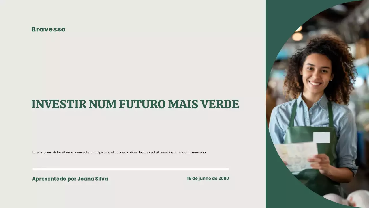 Apresentação do Pitch Deck para Startups Ecologicamente Corretas