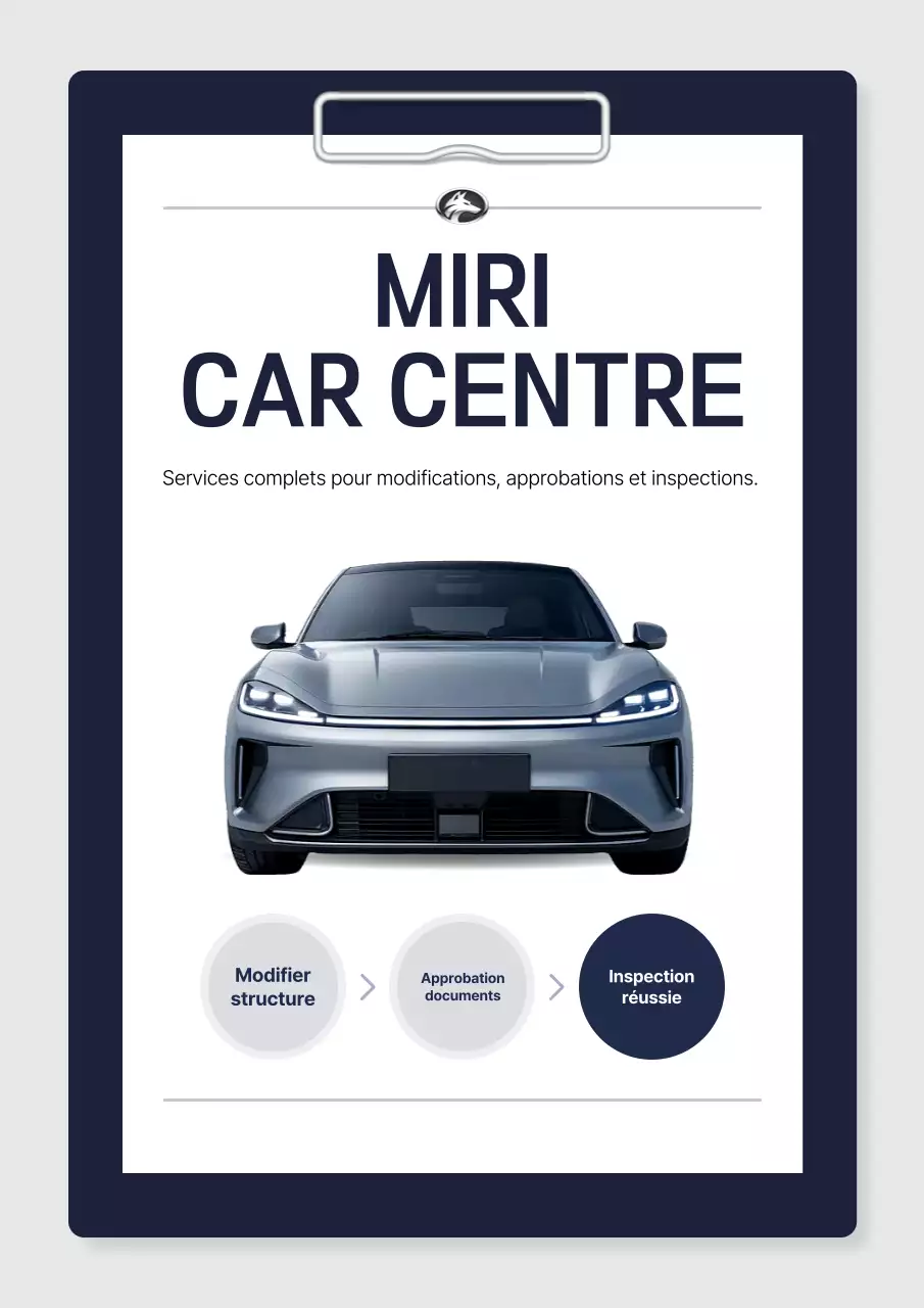 Publicité pour un service de voiture moderne gris
