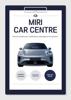 Publicité pour un service de voiture moderne gris