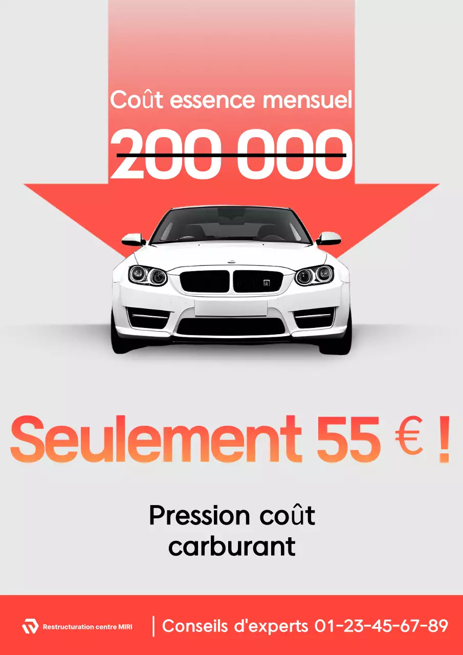 publicité pour une voiture moderne rouge