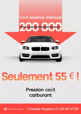 publicité pour une voiture moderne rouge