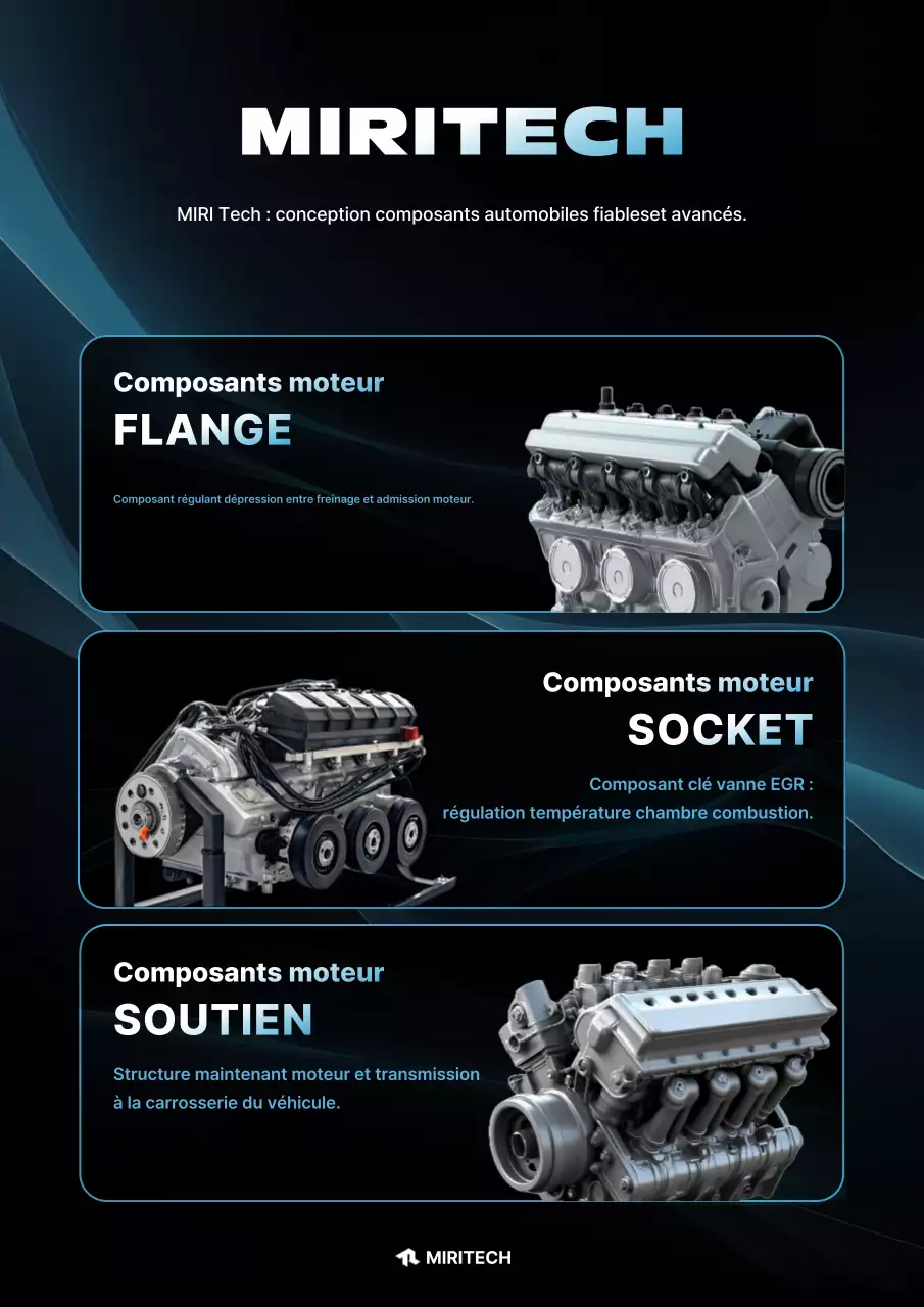 Publicité pour des pièces automobiles modernes noires