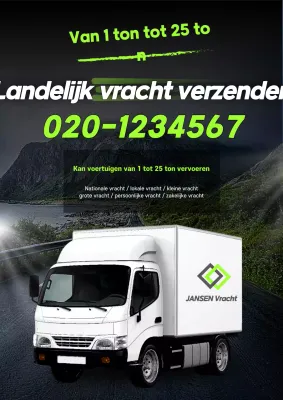 Zwarte moderne vrachtauto-advertentie