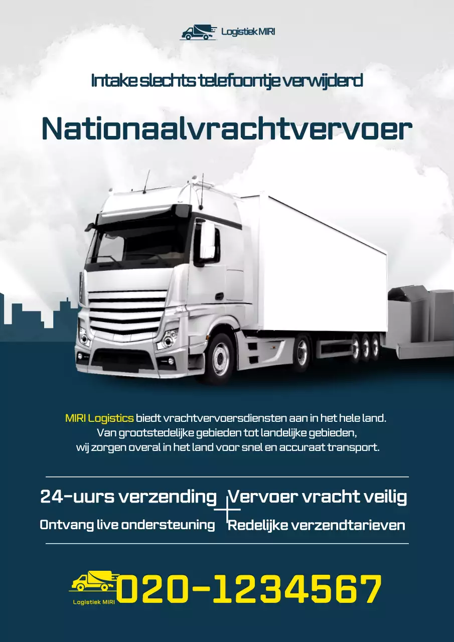 Zwarte moderne logistieke advertentie
