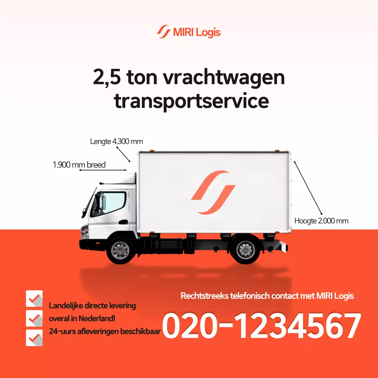 Oranje Basis Transport Advertentie