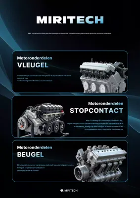 Advertentie voor zwarte moderne auto-onderdelen