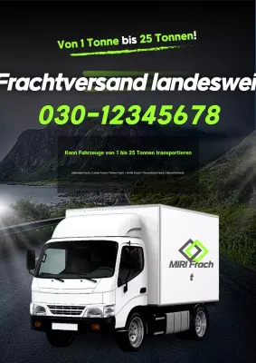 Schwarze moderne Fracht-LKW-Werbung