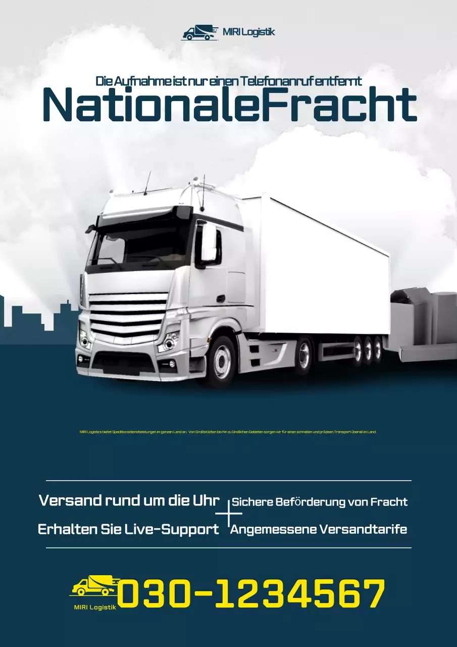 Schwarze moderne Logistikwerbung
