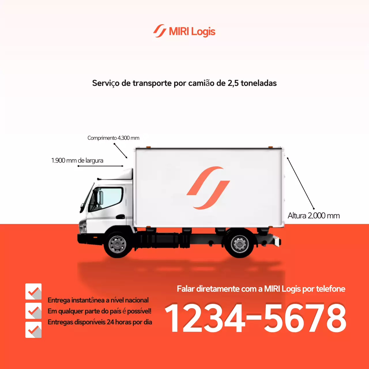 Anúncio de Transporte Básico Laranja