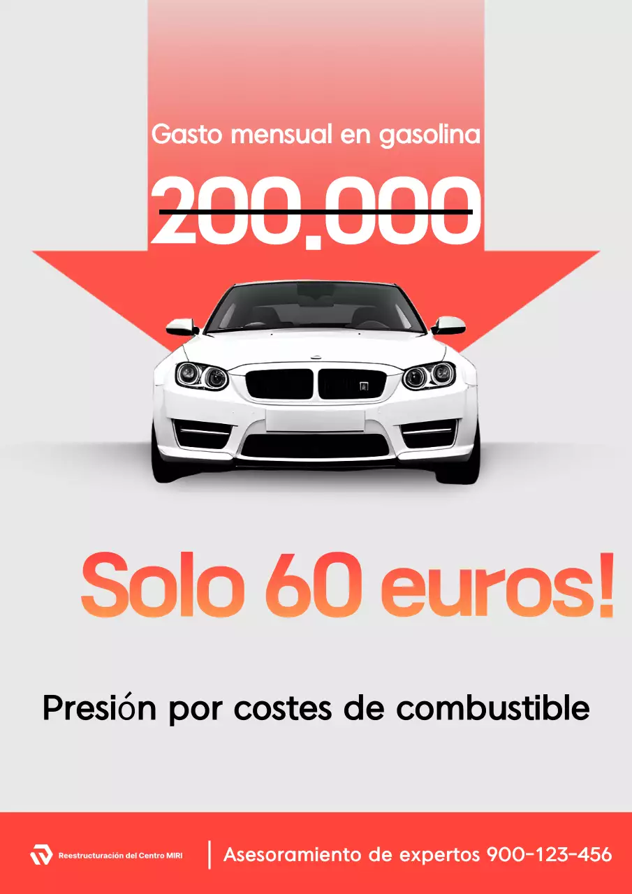 Anuncio de coche moderno rojo