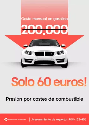 Anuncio de coche moderno rojo